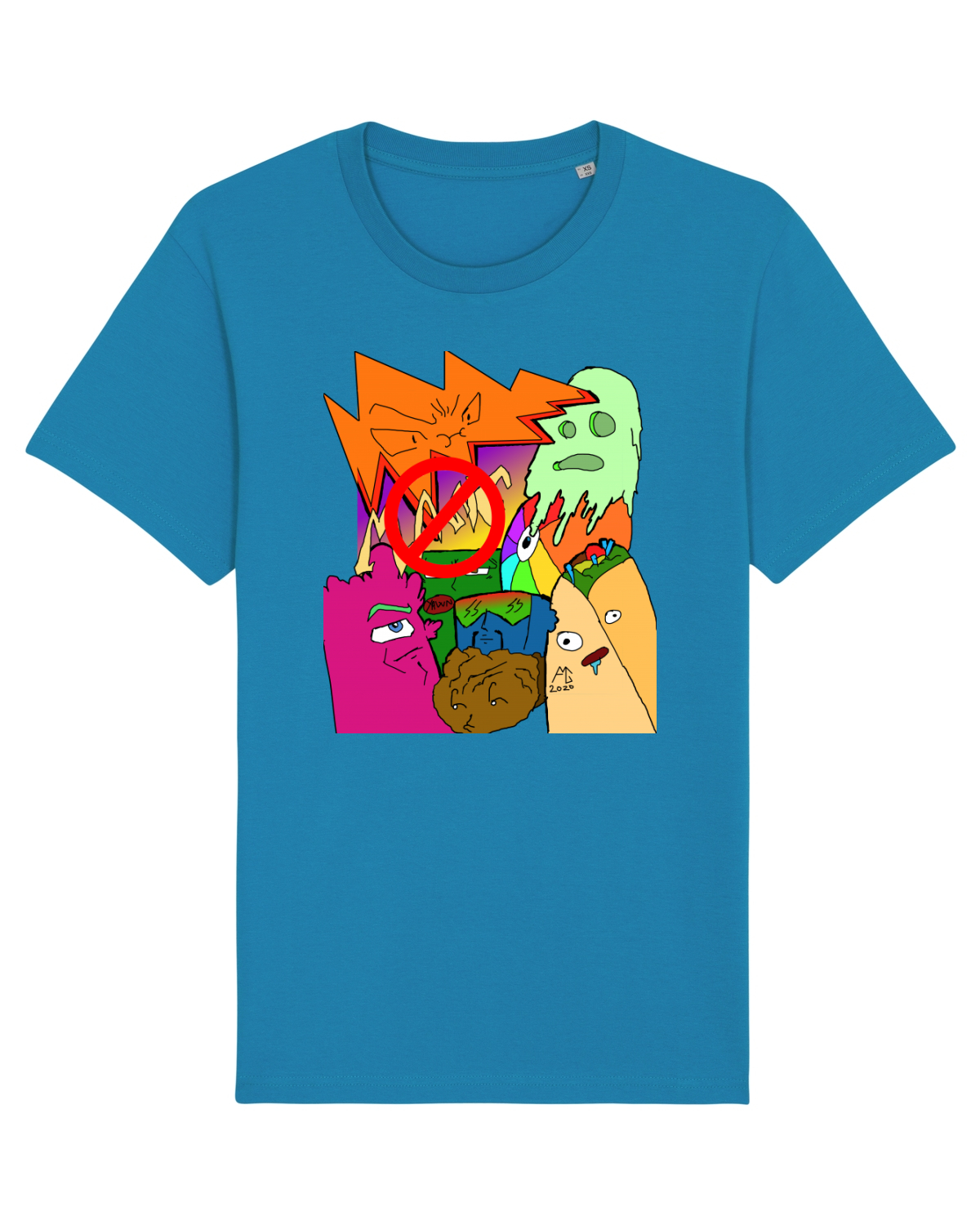 Tricou mânecă scurtă Unisex Rocker Azur