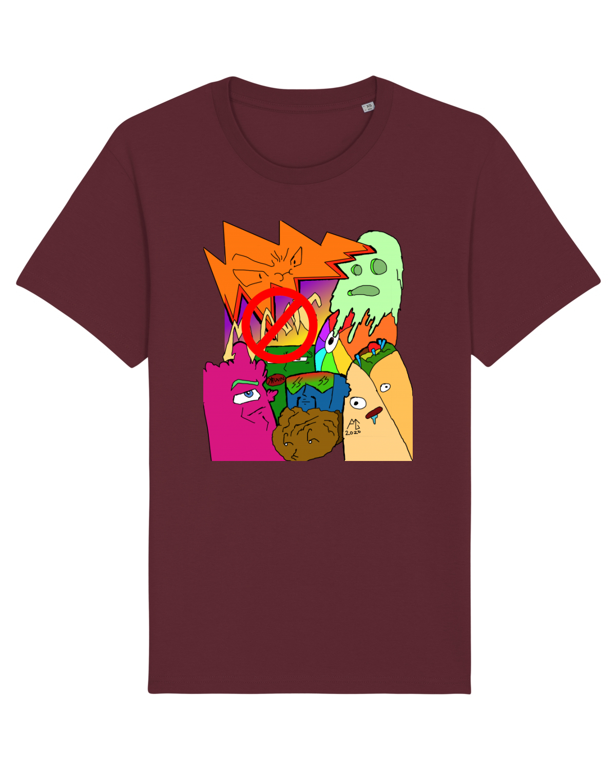 Tricou mânecă scurtă Unisex Rocker Burgundy