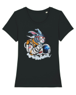 Astronaut Rabbit Tricou mânecă scurtă guler larg fitted Damă Expresser