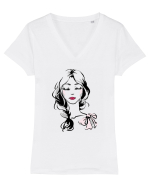 Domnisoara Tricou mânecă scurtă guler V Damă Evoker