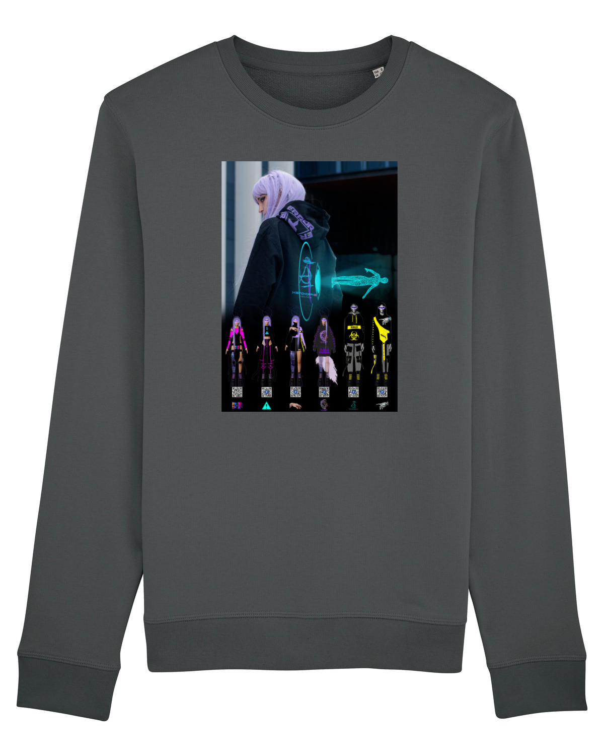 Bluză mânecă lungă Unisex Rise Anthracite