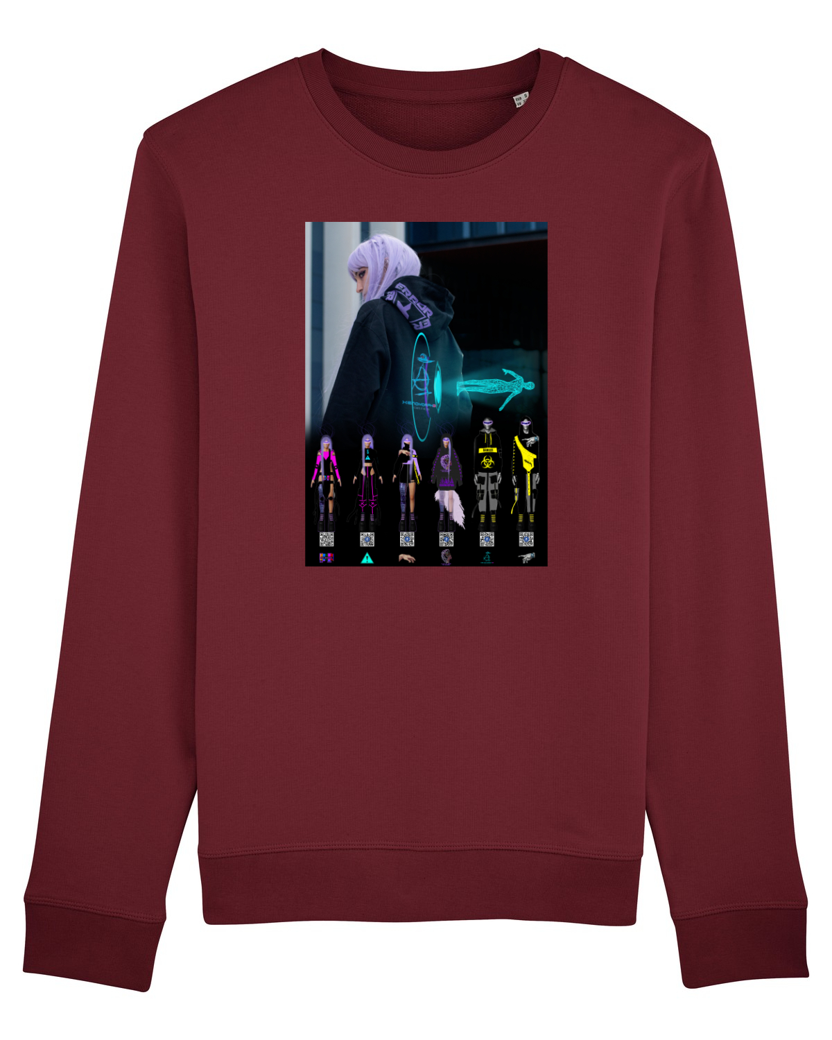 Bluză mânecă lungă Unisex Rise Burgundy
