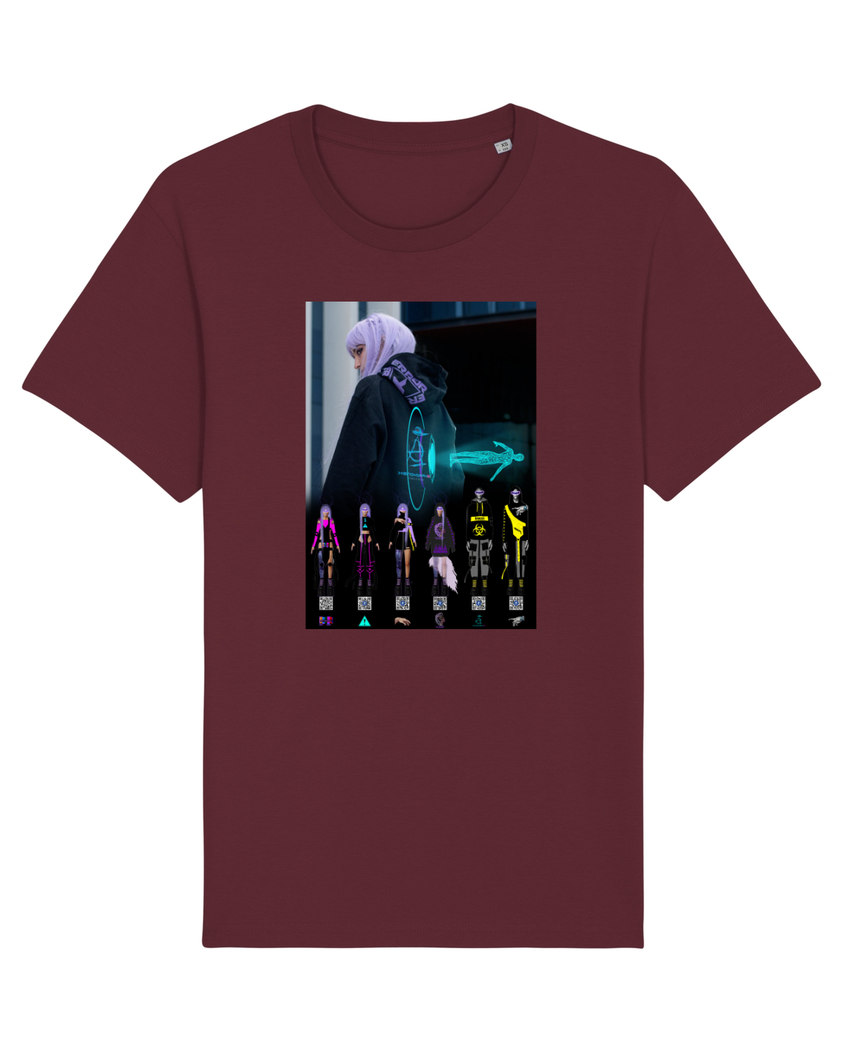 Tricou mânecă scurtă Unisex Rocker Burgundy