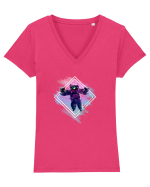 Astronaut floating  Tricou mânecă scurtă guler V Damă Evoker