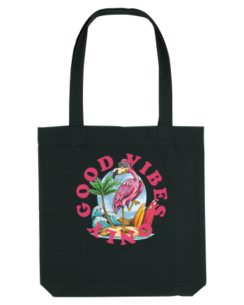 Cool Flamingo Good Vibes Only Black