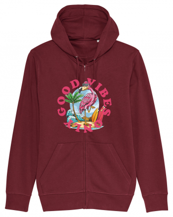 Cool Flamingo Good Vibes Only Burgundy