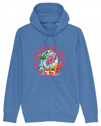 Cool Flamingo Good Vibes Only Bright Blue