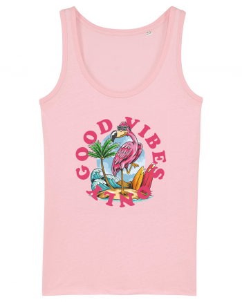 Cool Flamingo Good Vibes Only Cotton Pink