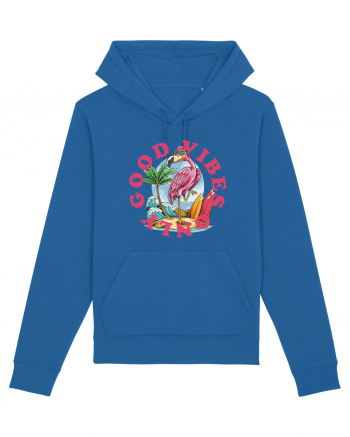 Cool Flamingo Good Vibes Only Royal Blue