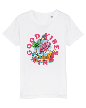 Cool Flamingo Good Vibes Only White