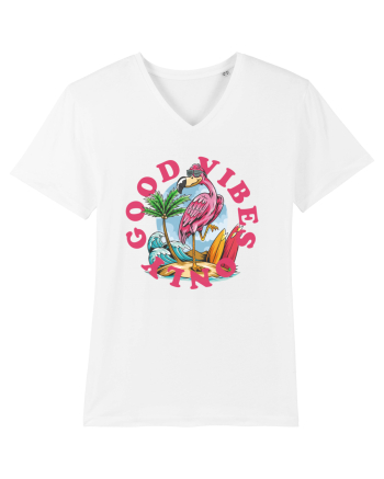 Cool Flamingo Good Vibes Only White