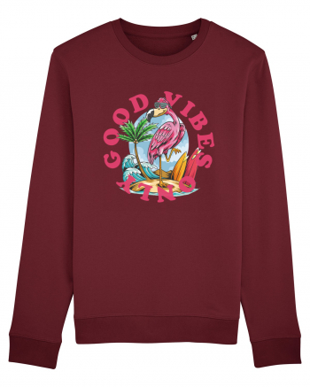 Cool Flamingo Good Vibes Only Burgundy