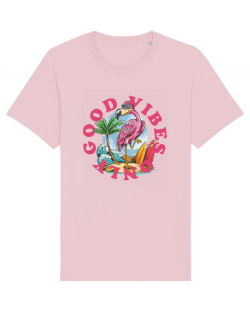 Cool Flamingo Good Vibes Only Cotton Pink