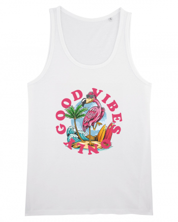Cool Flamingo Good Vibes Only White