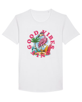 Cool Flamingo Good Vibes Only White