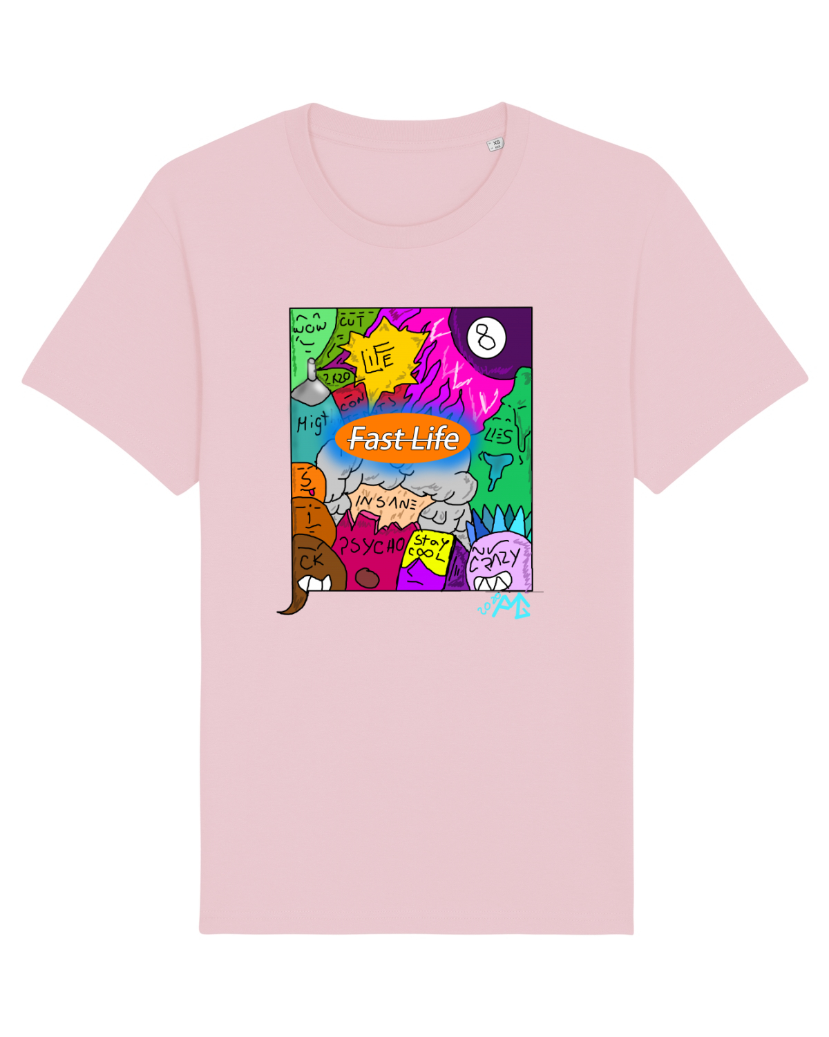 Tricou mânecă scurtă Unisex Rocker Cotton Pink