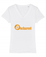 Bucharest Bitcoin Tricou mânecă scurtă guler V Damă Evoker