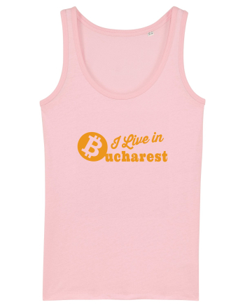 I Live in Bucharest Bitcoin Cotton Pink