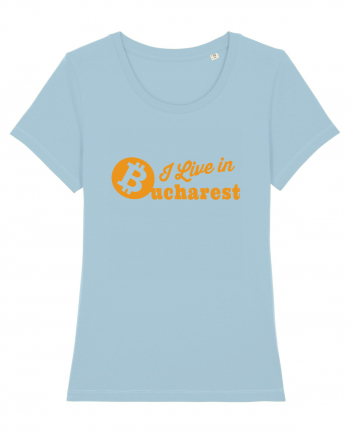 I Live in Bucharest Bitcoin Sky Blue