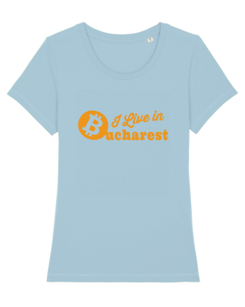 I Live in Bucharest Bitcoin Sky Blue