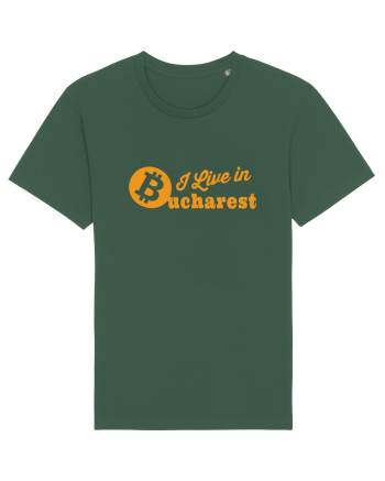 I Live in Bucharest Bitcoin Bottle Green