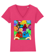Gaming Tricou mânecă scurtă guler V Damă Evoker
