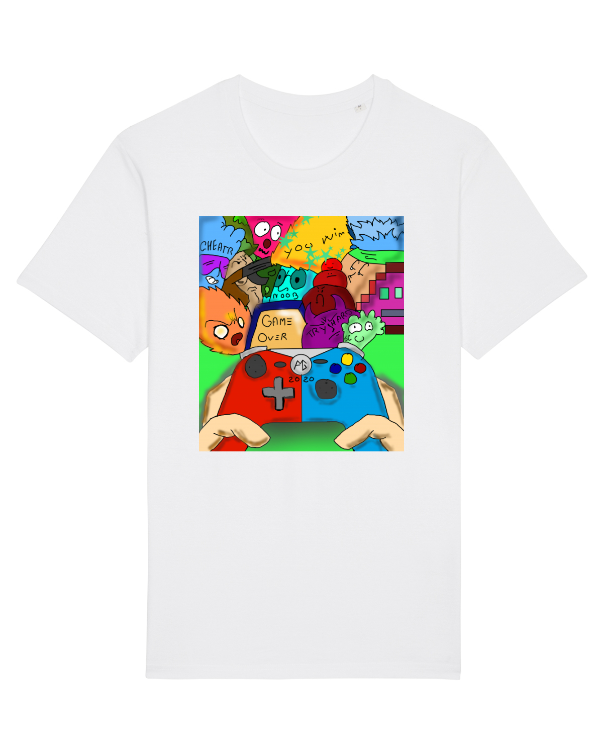 Tricou mânecă scurtă Unisex Rocker White