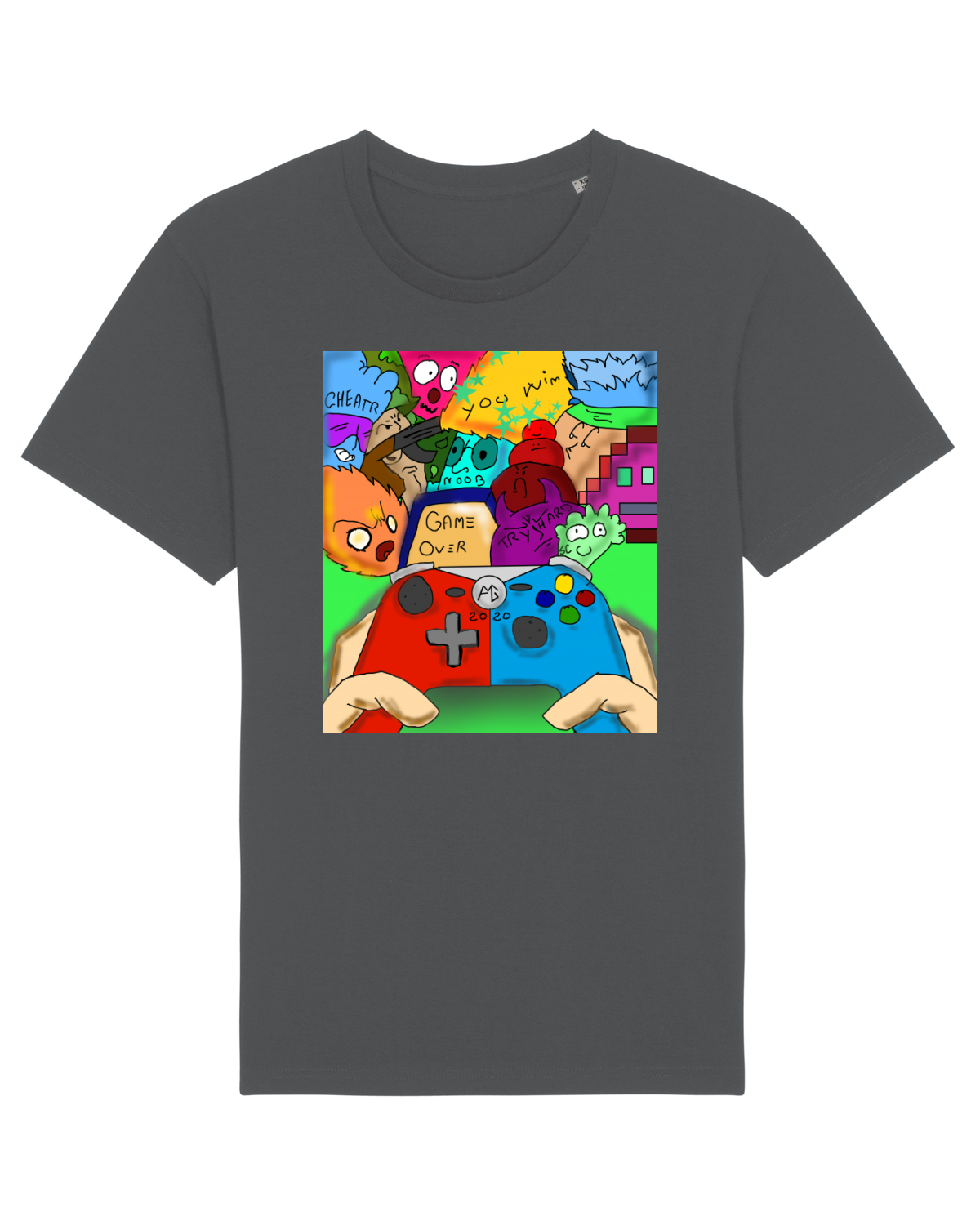 Tricou mânecă scurtă Unisex Rocker Anthracite