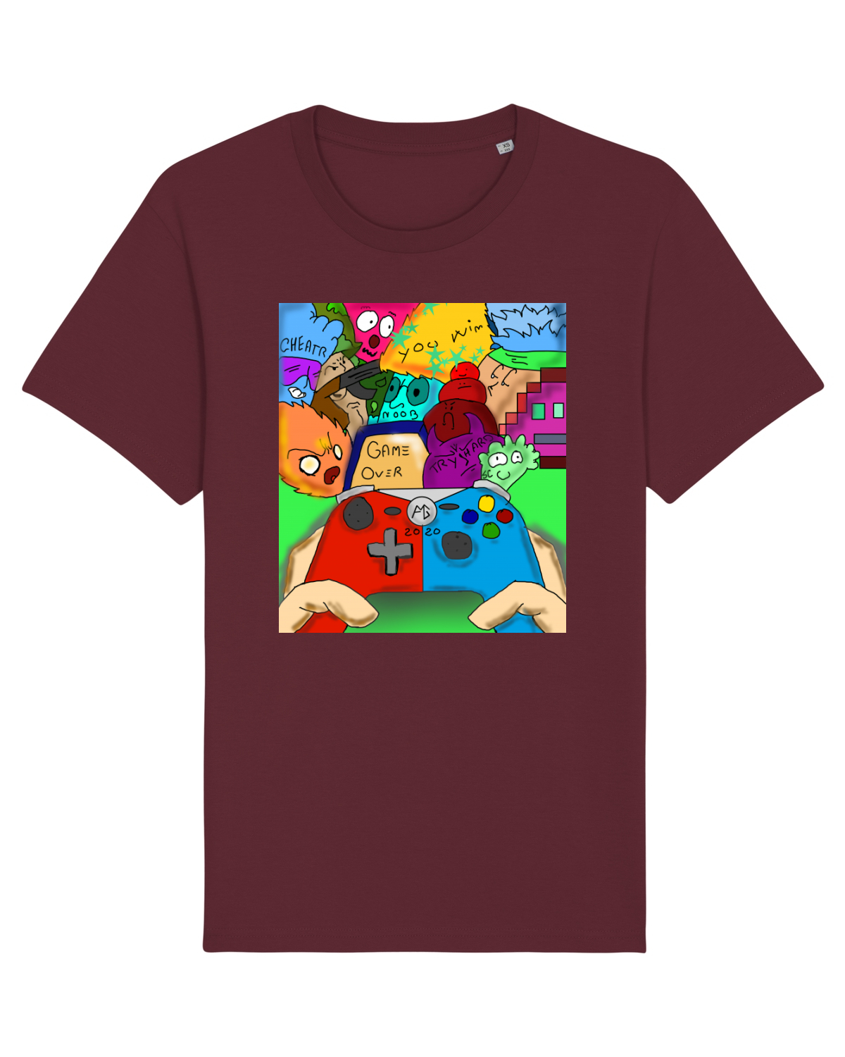 Tricou mânecă scurtă Unisex Rocker Burgundy