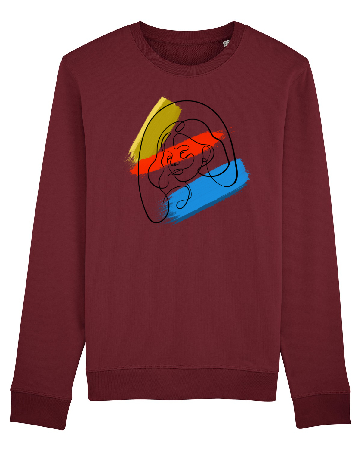 Bluză mânecă lungă Unisex Rise Burgundy