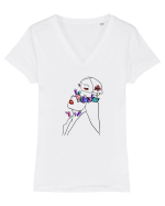 Comoara din interior Tricou mânecă scurtă guler V Damă Evoker