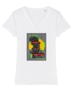 Antic modern sculpture Tricou mânecă scurtă guler V Damă Evoker