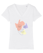 Simple face Tricou mânecă scurtă guler V Damă Evoker