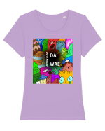 Da Wae Tricou mânecă scurtă guler larg fitted Damă Expresser