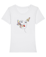 Simple girl Tricou mânecă scurtă guler larg fitted Damă Expresser