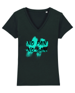 No pain No gain Tricou mânecă scurtă guler V Damă Evoker
