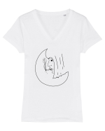 Smoke in circle Tricou mânecă scurtă guler V Damă Evoker