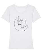 Smoke in circle Tricou mânecă scurtă guler larg fitted Damă Expresser