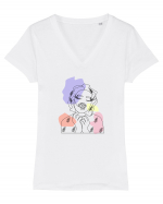 In nature Tricou mânecă scurtă guler V Damă Evoker