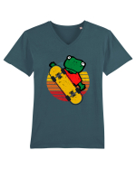Broasca Pe Skateboard Tricou mânecă scurtă guler V Bărbat Presenter