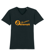 Te Iubesc Bucuresti Bitcoin Tricou mânecă scurtă guler V Bărbat Presenter