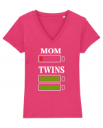 Twins Mom Tricou mânecă scurtă guler V Damă Evoker