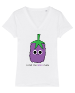 I Love You Berry Much Tricou mânecă scurtă guler V Damă Evoker