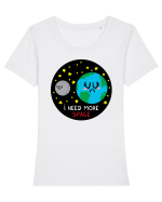 I Need More Space Tricou mânecă scurtă guler larg fitted Damă Expresser