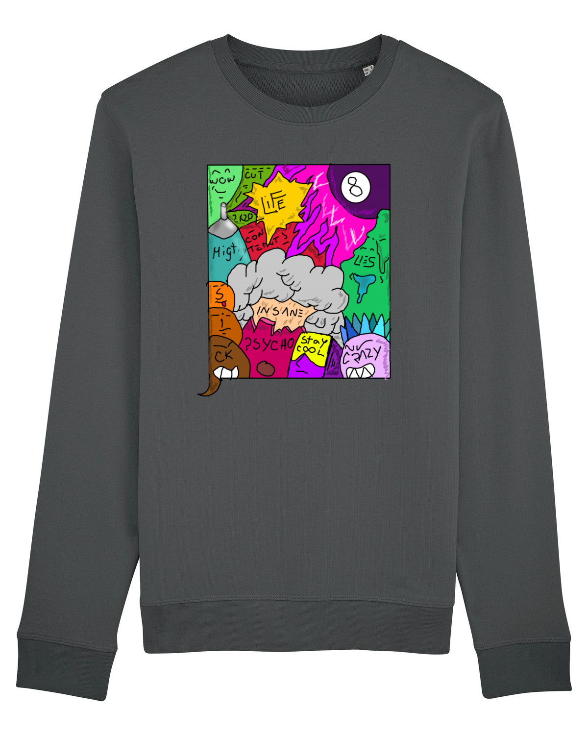 Bluză mânecă lungă Unisex Rise Anthracite