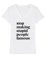 Stupid famous people Tricou mânecă scurtă guler V Damă Evoker