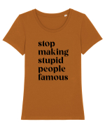 Stupid famous people Tricou mânecă scurtă guler larg fitted Damă Expresser