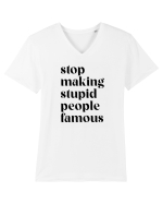 Stupid famous people Tricou mânecă scurtă guler V Bărbat Presenter