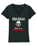 Great Nurse Tricou mânecă scurtă guler V Damă Evoker