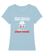 Great Nurse Tricou mânecă scurtă guler larg fitted Damă Expresser